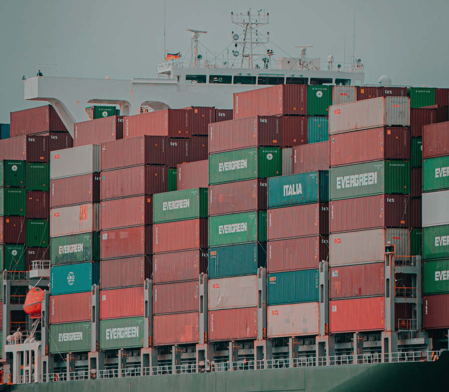 Stack of large shipping crates